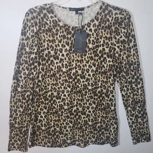 Gibson Leopard Top Sz S Long Sleeve NWT